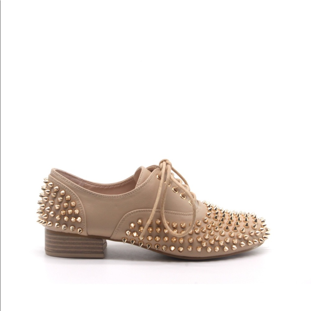 Spiked loafers with chunky heel